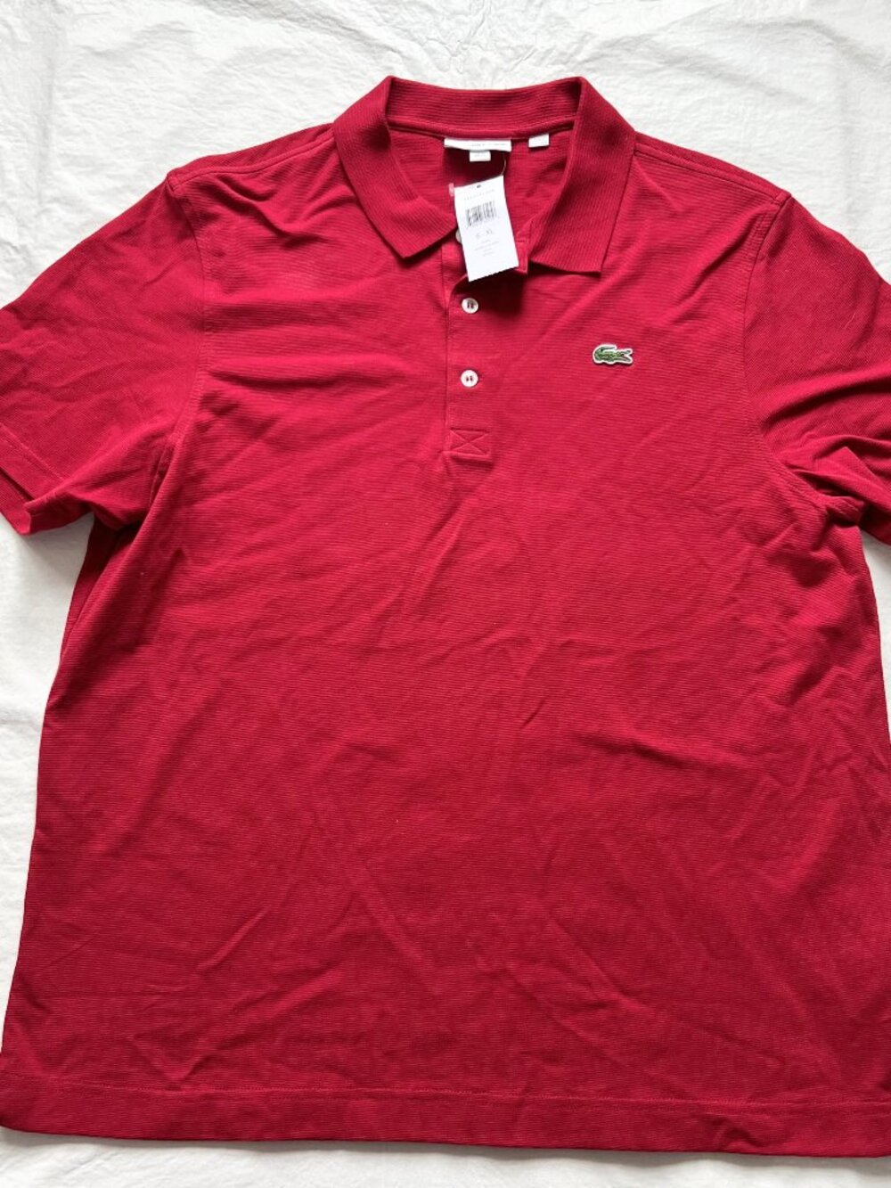 Lacoste SPORT polo mens XL solid red Tennis Regular Fit Lightweight Knit shirt